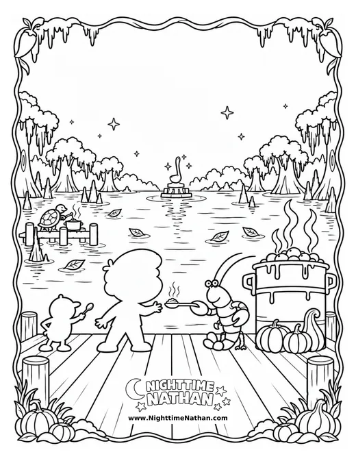 The Boogie Bayou Chili Cook-Off coloring page