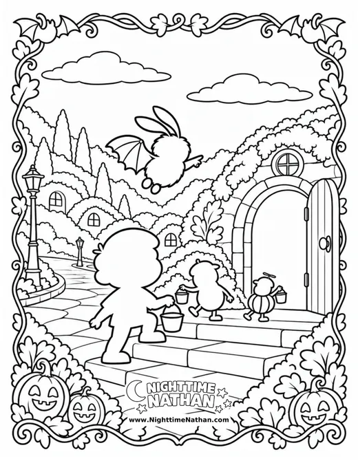 The Monster Valley Halloween coloring page